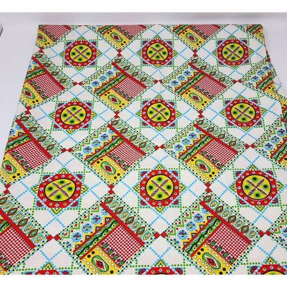 Upholstery Fabric Geometric Cotton Multi-color Groovy 44" Wide 6 Yards VTG - Picture 2 of 6